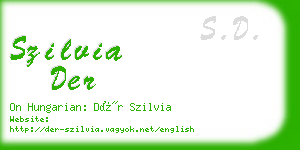 szilvia der business card